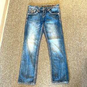 Mens Rock Revival Jeans 32x34 Vietia Alt Straight